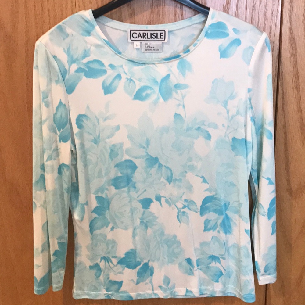 Carlisle Floral Print Silk Top Sz 8